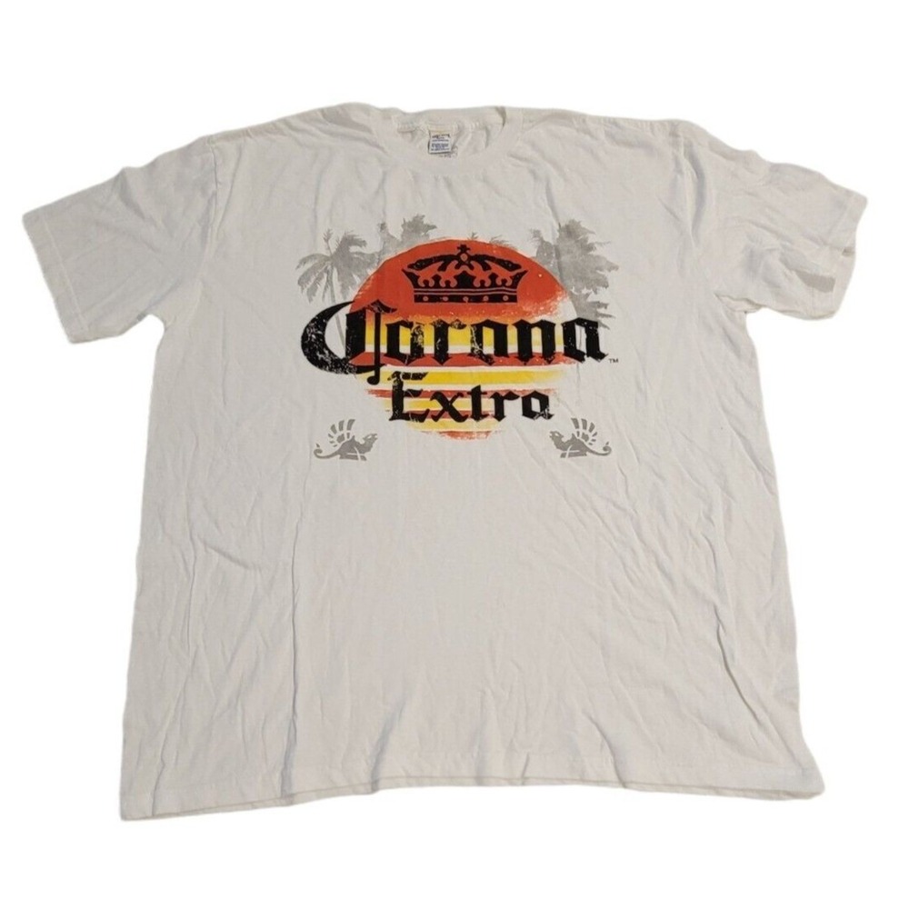 Corona Extra Branded Men's T-shirt Palm Trees Sunset Made in Mexico 2XL - Picture 2 of 7